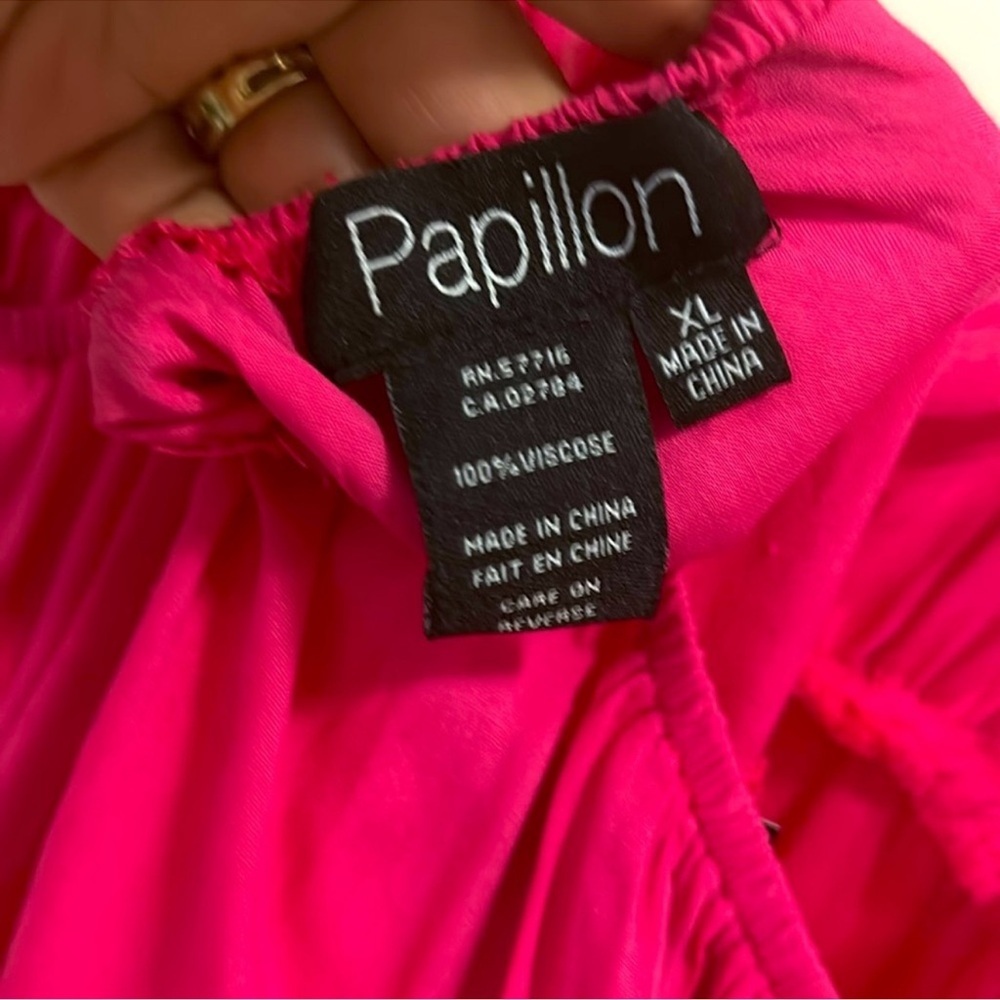 43. PAPILLON Printed Duster sundress in fuchsia NWT - Picture 5 of 7